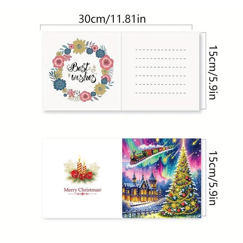 6 Pcs Diamond Art Christmas Greeting Cards - Handmade DIY Creative Kit for Stress Relief, Art Creation & Unique Gift, Relaxing Craft Activity for Family & Friends (Style B) - Image 3